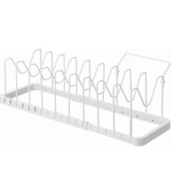 Yamazaki Extendable Pot Lid & Pan Holder - Tower - White 9 Yamazaki Extendable Pot Lid & Pan Holder - Tower - White -Beste Keukengerei Winkel 06f8132e9339479ba19fc819b6800a6b