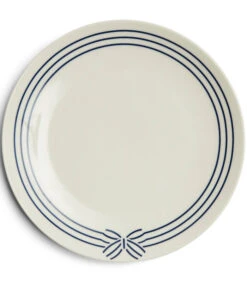 Ontbijtbord, Bord Strepen - Shoreline - Blauw/ Wit - 1 Stuk