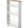 Yamazaki Slim Trolley With Grip - Tower - White