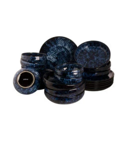 Palmer Serviesset Bama Blue Stoneware 6-persoons 24-delig Blauw