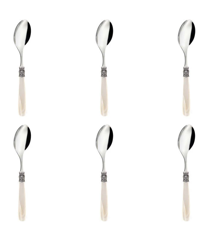 Dessertlepel Mona Lisa 18.8 Cm 18/10 Offwhite Zilver 6 Stuk(s) 3 Dessertlepel Mona Lisa 18.8 Cm 18/10 Offwhite Zilver 6 Stuk(s)