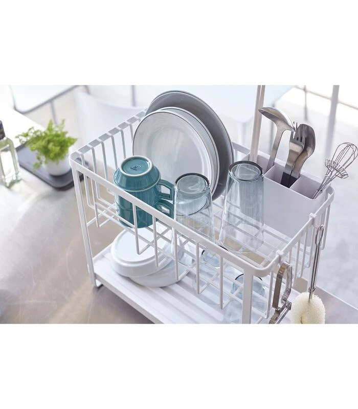 Yamazaki Dish Drainer Rack 2 Levels - Tower - White 5 Yamazaki Dish Drainer Rack 2 Levels - Tower - White - Afbeelding 3