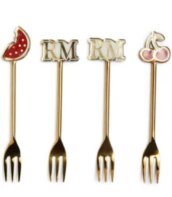 Gebaksvorkjes Summer Goud - 4 Stuks - 16x4x1 Cm