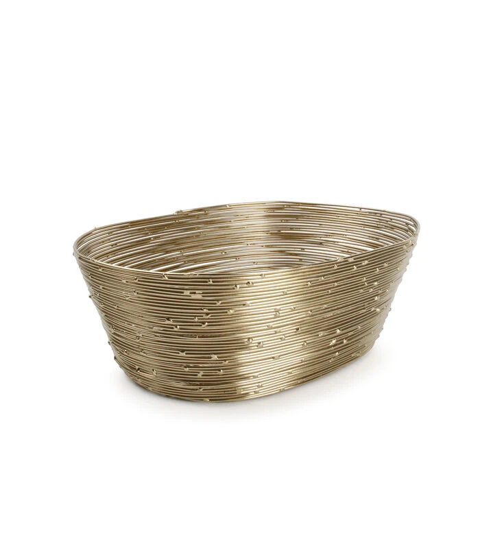 Draadmand 20,5x15xH7cm Goud Wire 3 Draadmand 20,5x15xH7cm Goud Wire