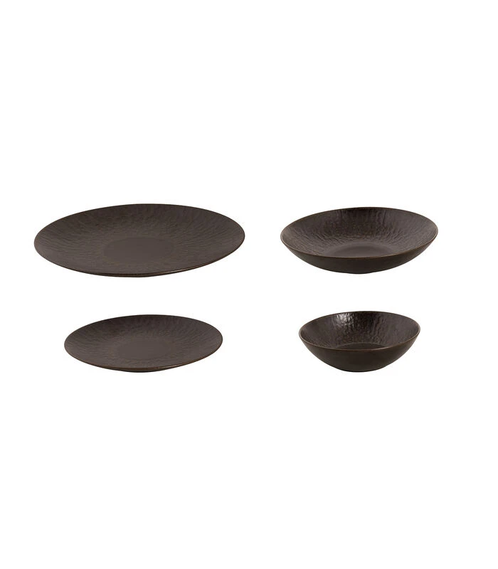 Palmer Serviesset Ruston Stoneware 6-persoons 24-delig Bruin 4 Palmer Serviesset Ruston Stoneware 6-persoons 24-delig Bruin - Afbeelding 2