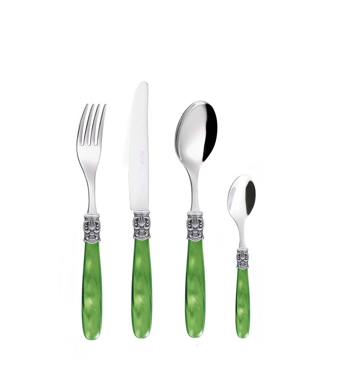 Bestekset Mona Lisa 18/10 24-delig Groen Zilver 6-persoons 2 Bestekset Mona Lisa 18/10 24-delig Groen Zilver 6-persoons