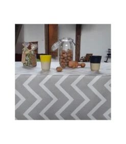 Chevrons Beige Gecoat Tafelkleed