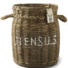 Keukengerei Houder Lepelhouder - Rustic Rattan Utensils Pot - Bruin -Beste Keukengerei Winkel 604613e0326c4c55a047051855ddc99b