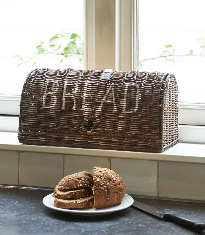 Broodmand Riet - Rustic Rattan Bread Box - Bruin 4 Broodmand Riet - Rustic Rattan Bread Box - Bruin - Afbeelding 2