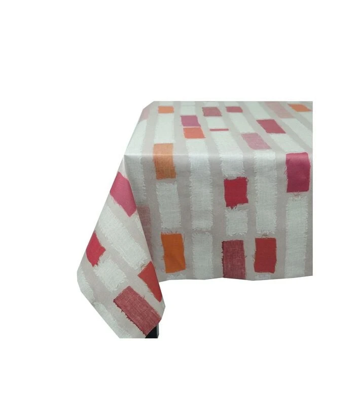 Rond Of Ovaal Gecoat Tafelkleed Stripe Patch Orange 3 Rond Of Ovaal Gecoat Tafelkleed Stripe Patch Orange