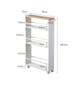 Yamazaki Slim Trolley With Grip - Tower - White -Beste Keukengerei Winkel 69a3d06377f847628b7b3e1c8a8408d4