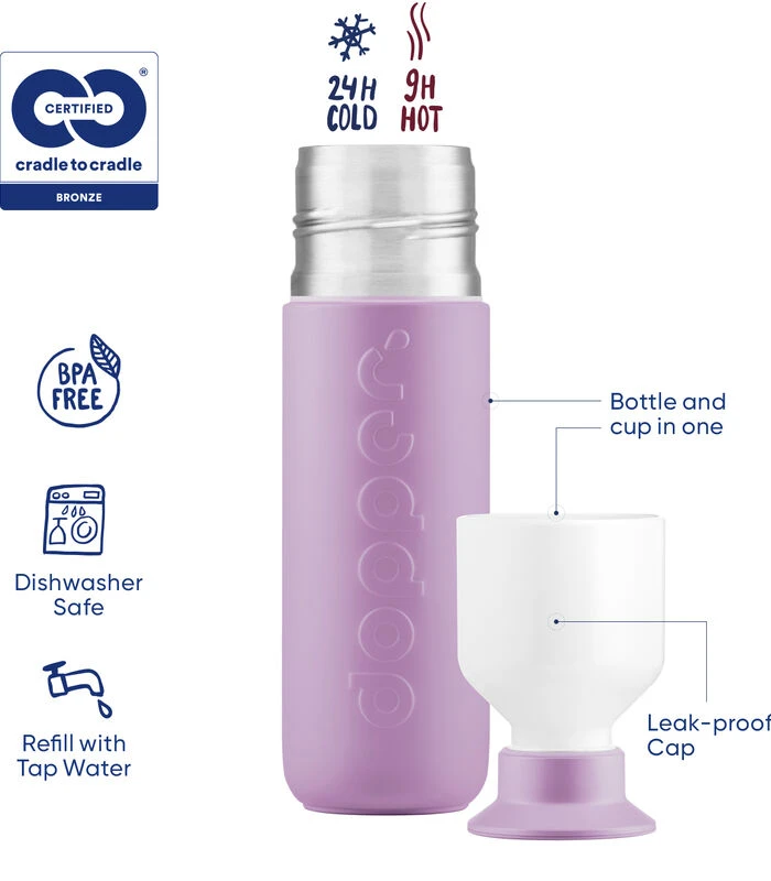 Dopper Geïsoleerde Thermosfles Insulated Throwback Lilac 350ml 4 Dopper Geïsoleerde Thermosfles Insulated Throwback Lilac 350ml - Afbeelding 2