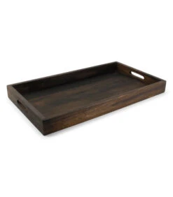 Dienblad 55x30xH5cm Hout Zwart Rural