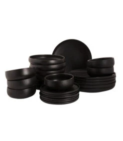 Serviesset Universe Porselein 6-persoons 24-delig Zwart