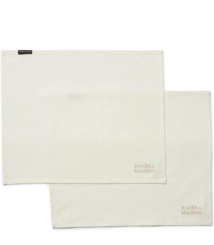 Placemat Set Katoen, Plain Onderlegger - Whisper White - Wit - 2 Stuks 3 Placemat Set Katoen, Plain Onderlegger - Whisper White - Wit - 2 Stuks