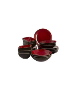 Palmer Serviesset Lava Stoneware 6-persoons 24-delig Bruin Rood