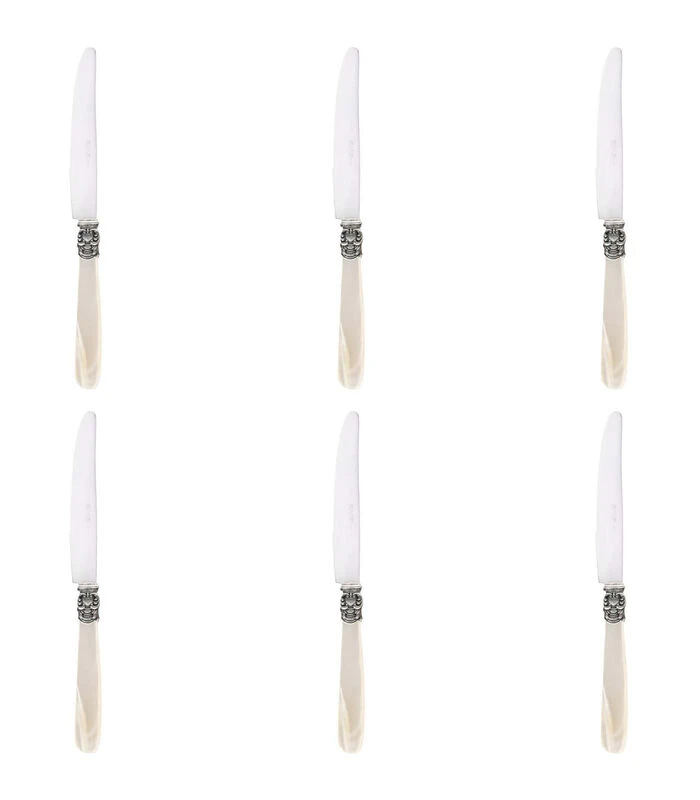 Tafelmes Mona Lisa 24.6 Cm 13/0 Kunststof Offwhite Zilver 6 Stuk(s) 3 Tafelmes Mona Lisa 24.6 Cm 13/0 Kunststof Offwhite Zilver 6 Stuk(s)