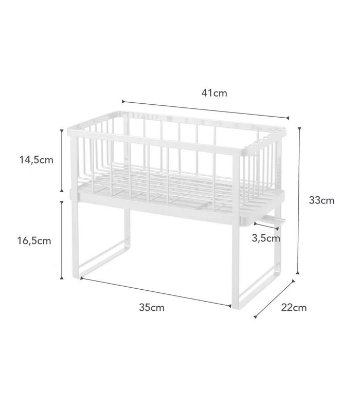 Yamazaki Dish Drainer Rack 2 Levels - Tower - White 7 Yamazaki Dish Drainer Rack 2 Levels - Tower - White - Afbeelding 5