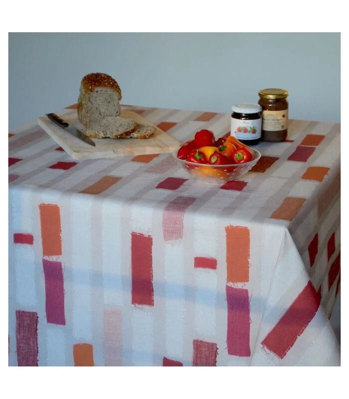 Gecoat Tafelkleed Stripe Patch Orange 4 Gecoat Tafelkleed Stripe Patch Orange - Afbeelding 2