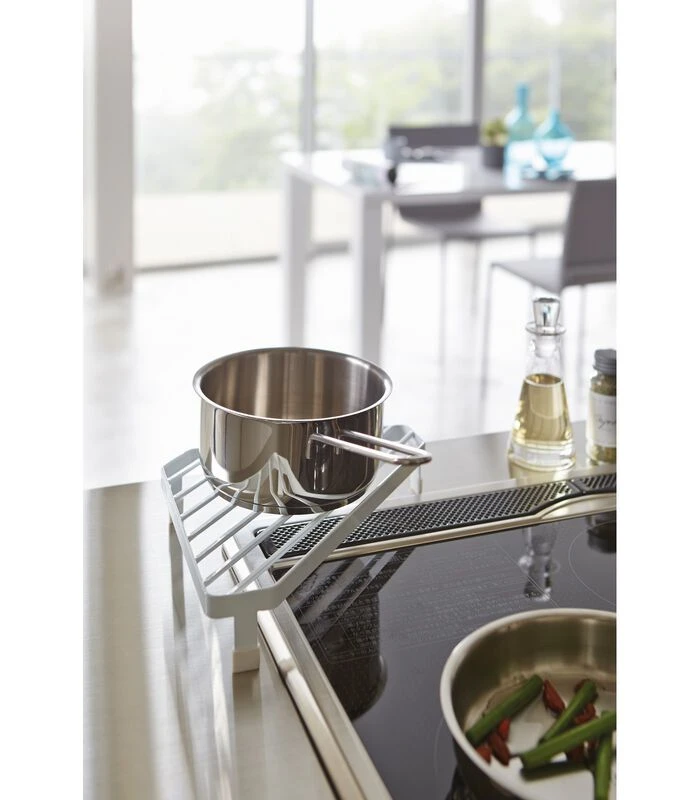 Yamazaki Stove Corner Rack - Tower - White 4 Yamazaki Stove Corner Rack - Tower - White - Afbeelding 2