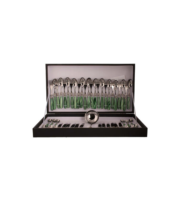Bestekset Mona Lisa 18/10 49-delig Groen Groen 12-persoons 5 Bestekset Mona Lisa 18/10 49-delig Groen Groen 12-persoons - Afbeelding 3