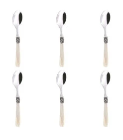 Koffielepel Mona Lisa 14.4 Cm 18/10 Zilver Offwhite 6 Stuk(s)