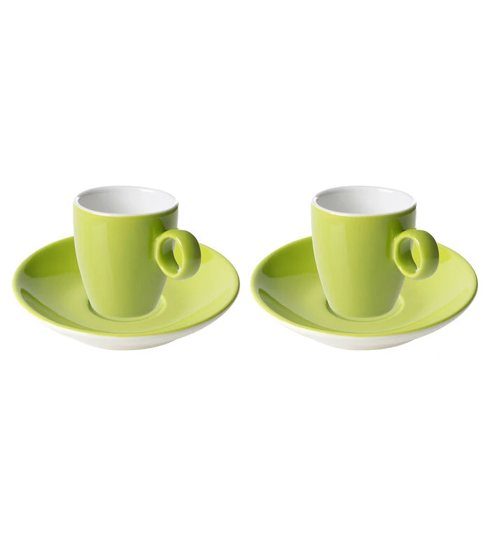 Espressokop En Schotel Bart Colour Cafe 6.5 Cl - 11 Cm Groen Porselein 2 Stuk(s) 3 Espressokop En Schotel Bart Colour Cafe 6.5 Cl - 11 Cm Groen Porselein 2 Stuk(s)