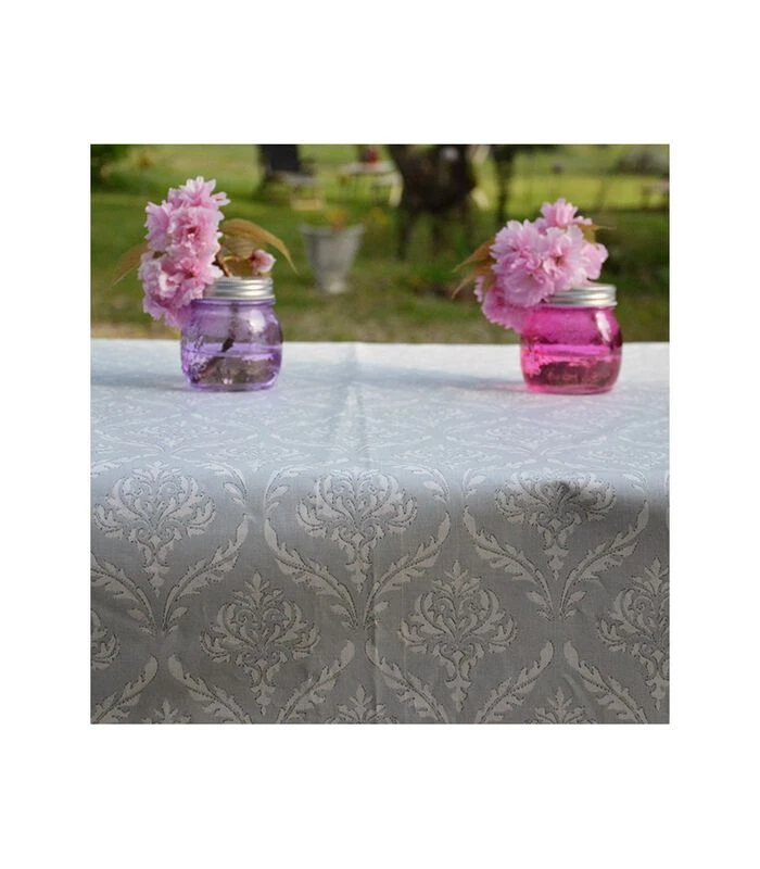 Grijs Met Pompadour Gecoat Tafelkleed 3 Grijs Met Pompadour Gecoat Tafelkleed