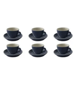 Palmer Cappuccinokop En Schotel Colors 18 Cl 14 Cm Blauw Porselein 6 Stuk(s)