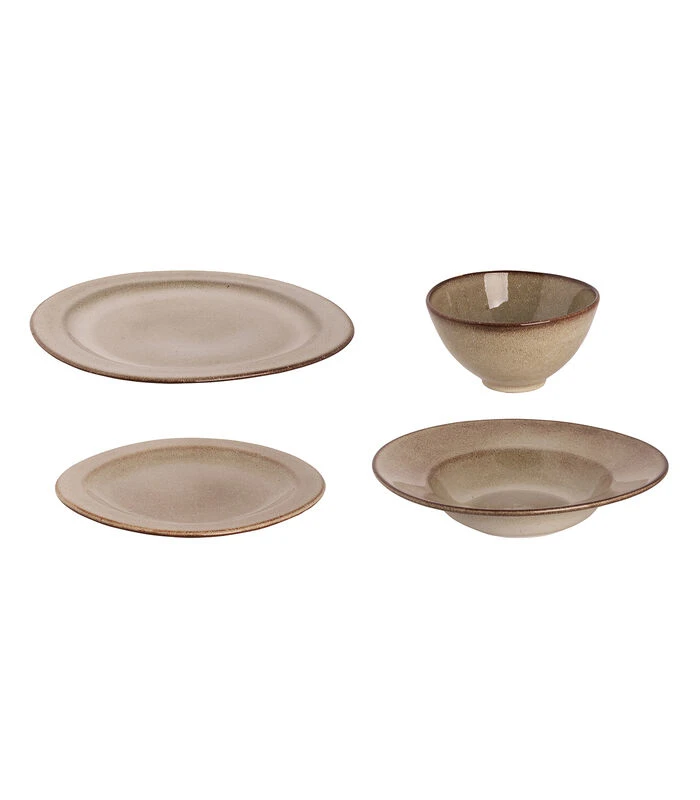 Palmer Serviesset Earth Stoneware 6-persoons 24-delig Bruin 4 Palmer Serviesset Earth Stoneware 6-persoons 24-delig Bruin - Afbeelding 2